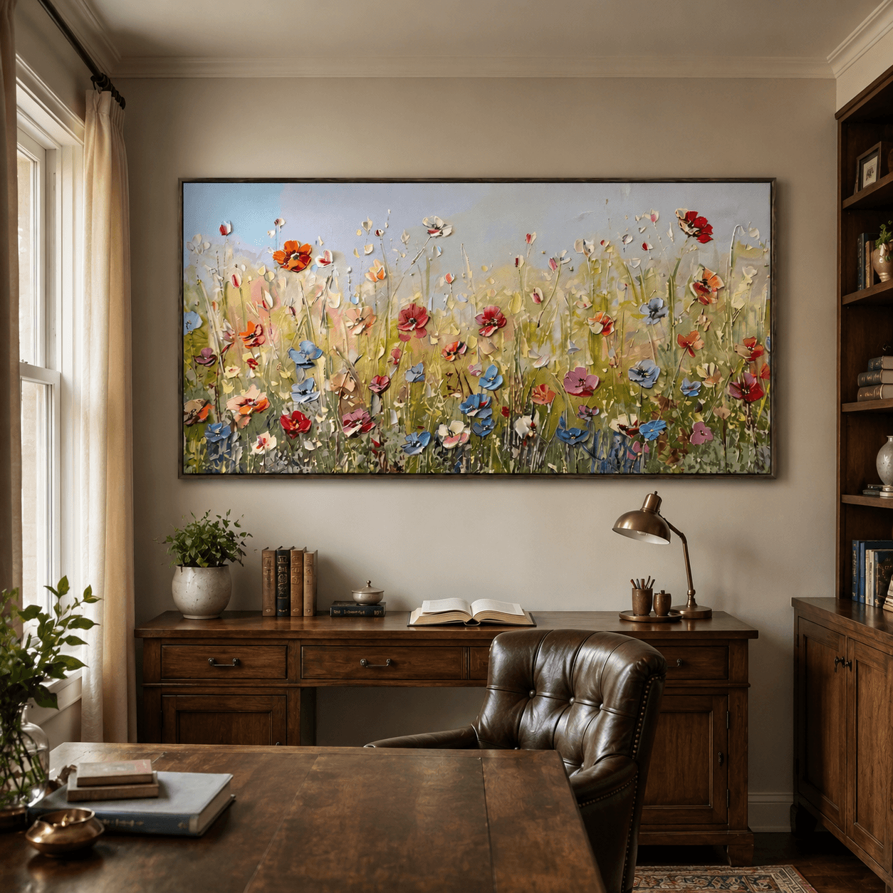 Strukturierte Blumenwiese | Lebendige Blütenfarben