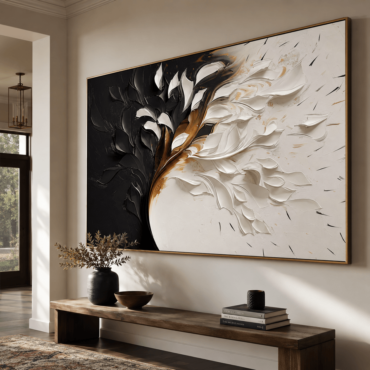 Textured Monochrome Floral | Black White