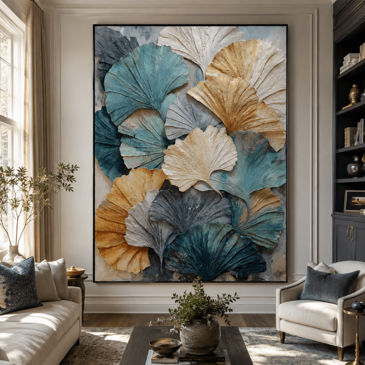 Textured Ginkgo Art | Nature-Inspired Depth