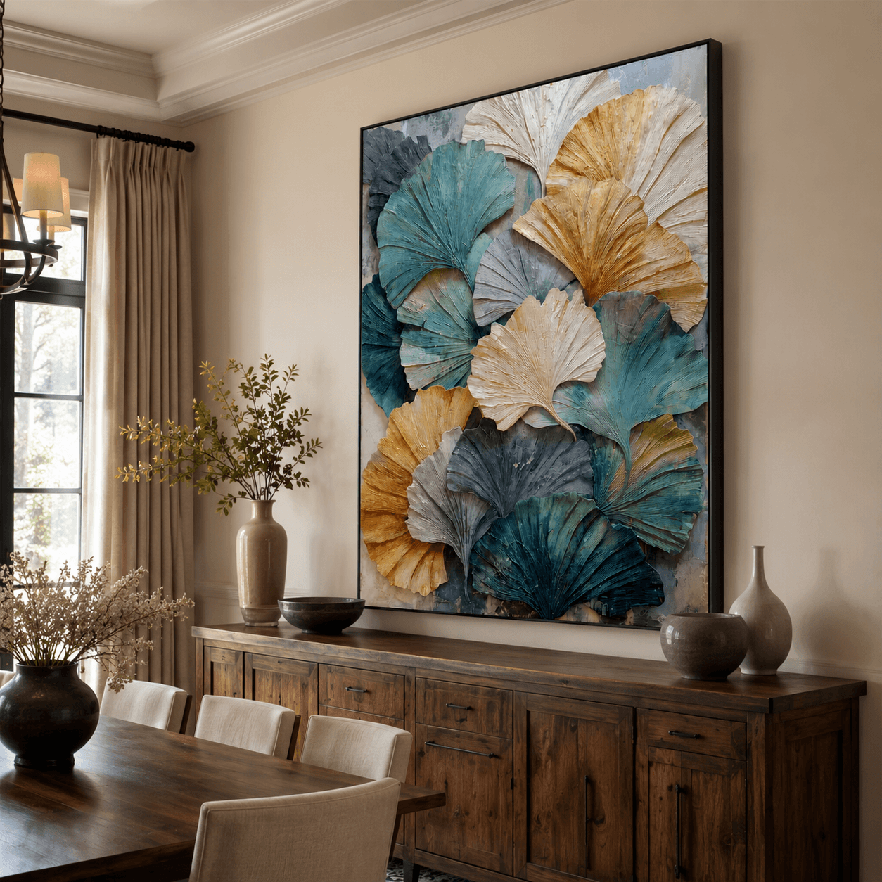 Texturierte Ginkgo-Kunst | Naturinspirierte Tiefe