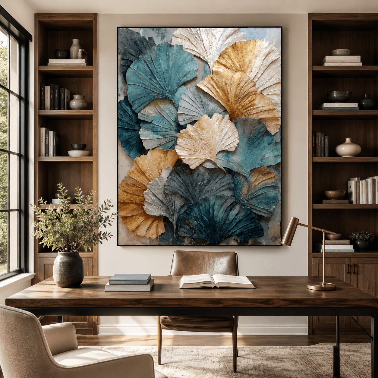 Texturierte Ginkgo-Kunst | Naturinspirierte Tiefe