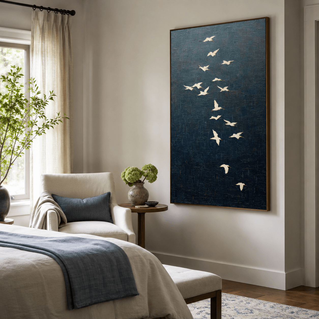 Vogelschwarm-Kunst | Stimmungsvolle, elegante Ausstrahlung