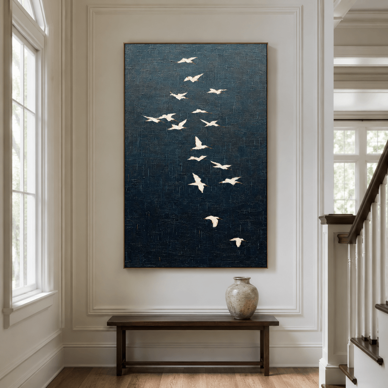 Vogelschwarm-Kunst | Stimmungsvolle, elegante Ausstrahlung