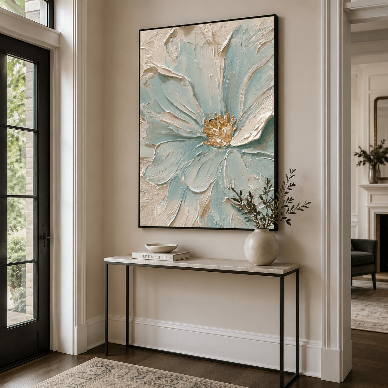 Textured Aqua Blooms | Gilded Core