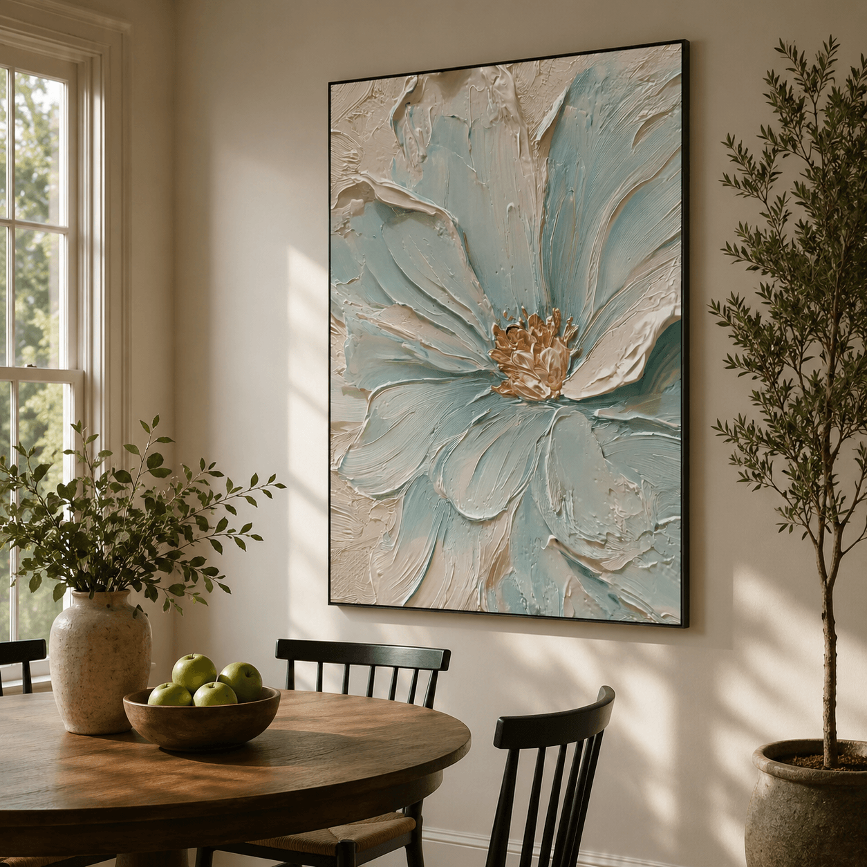 Textured Aqua Blooms | Gilded Core