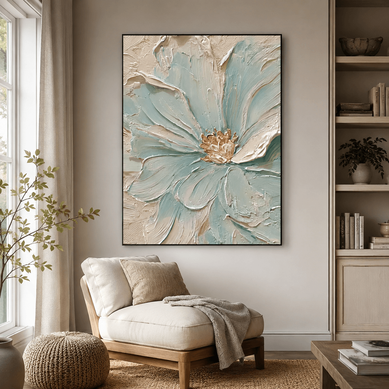 Textured Aqua Blooms | Gilded Core