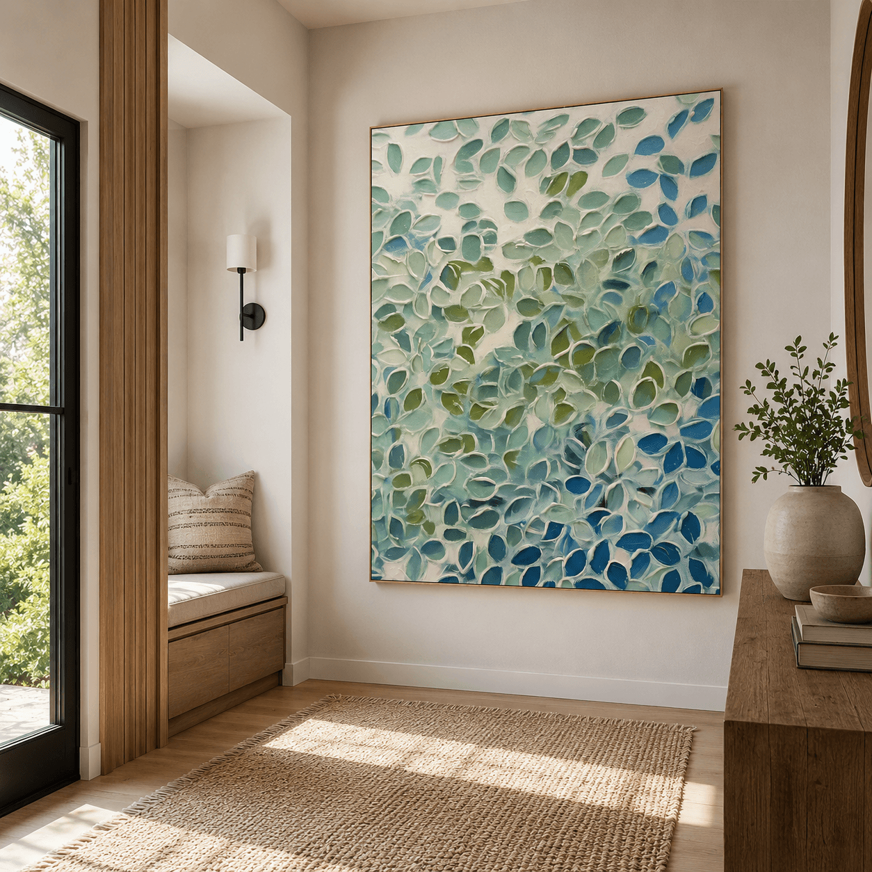Textured Leaf Abundance | Blue Green