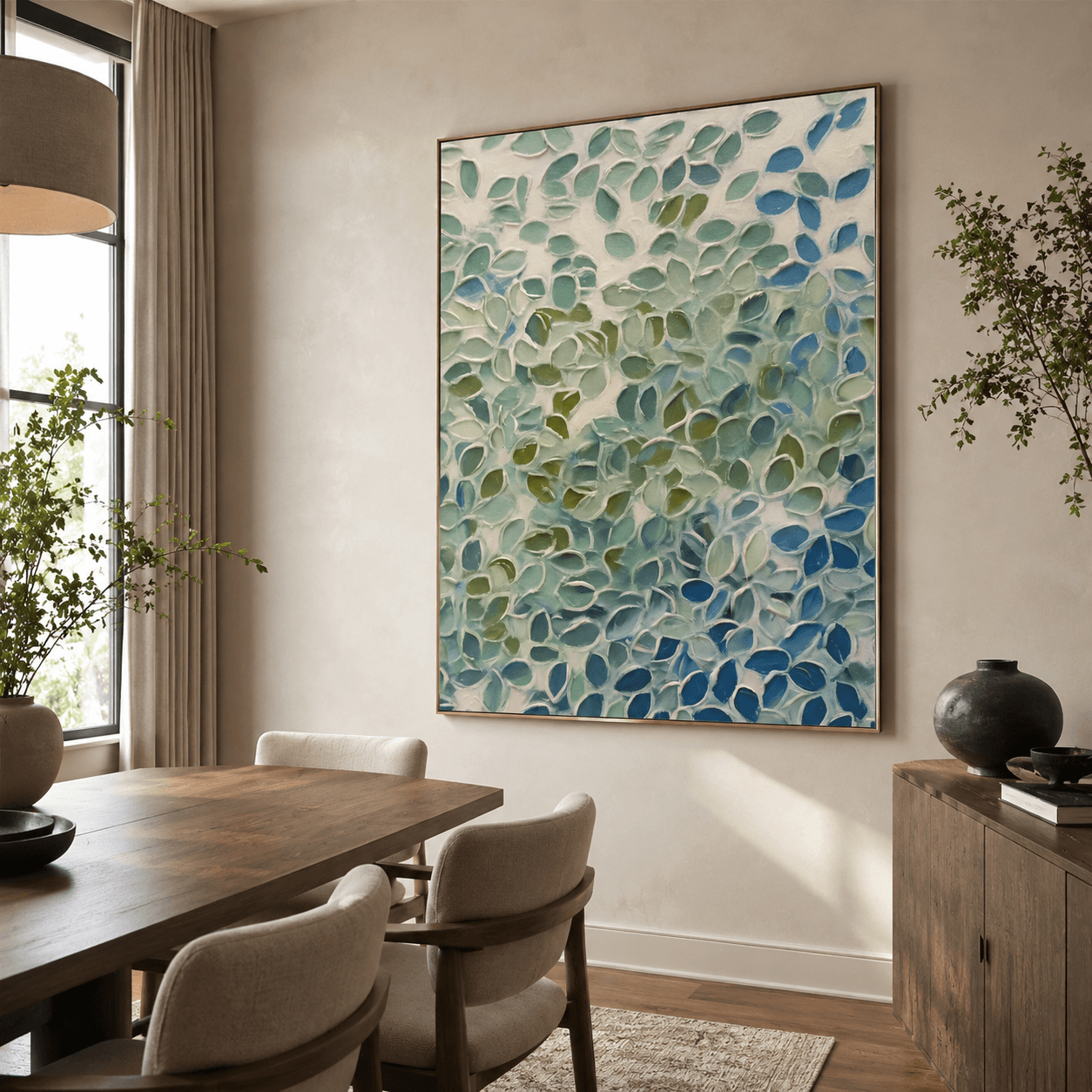 Textured Leaf Abundance | Blue Green
