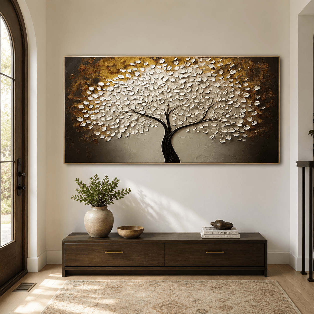 Strukturierter Baum Opulenz | Weiß Braun