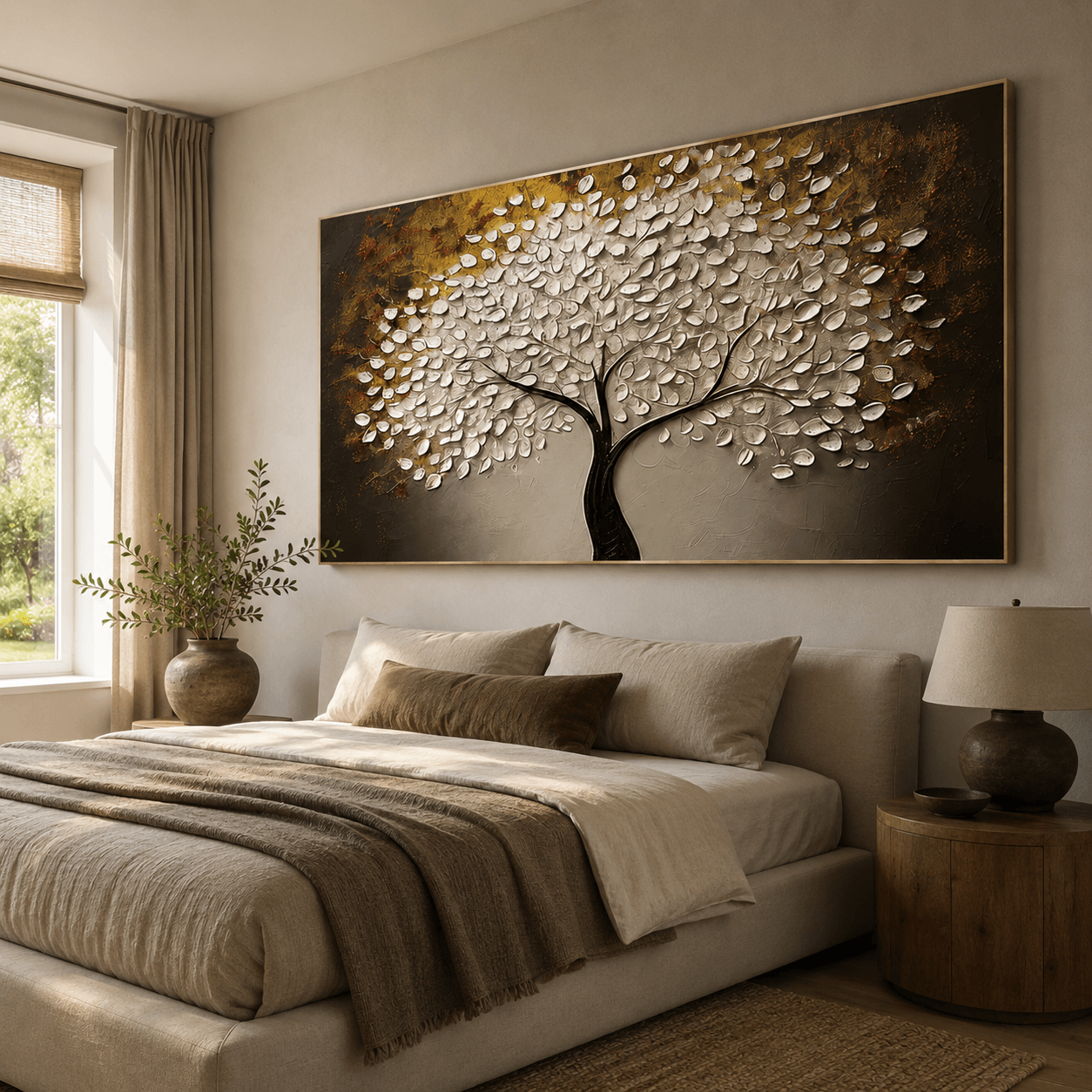Strukturierter Baum Opulenz | Weiß Braun