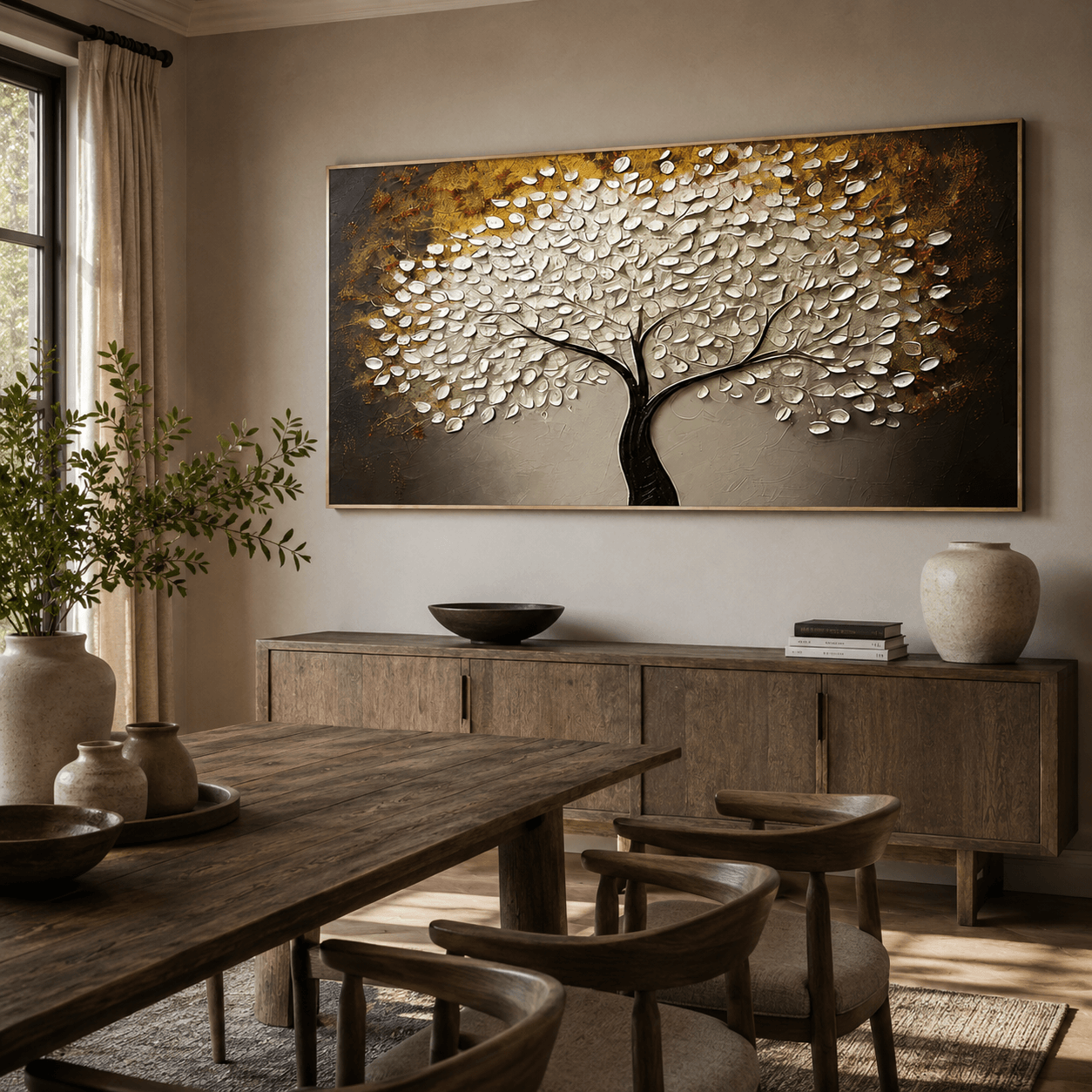Strukturierter Baum Opulenz | Weiß Braun