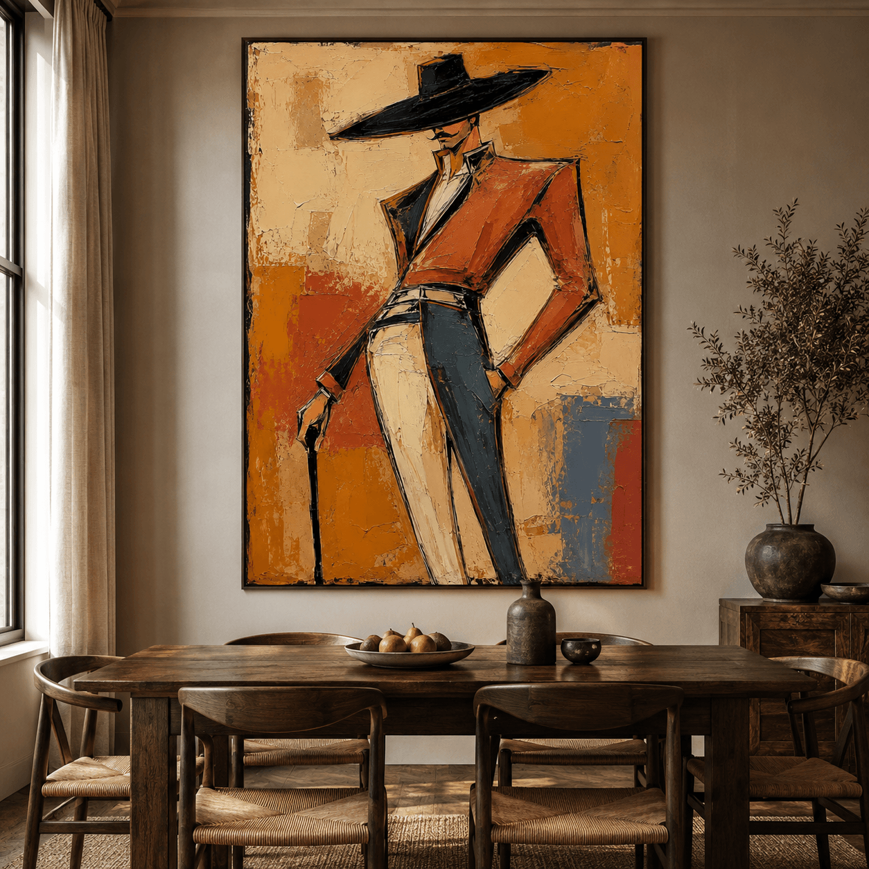 Abstract Art | Cane & Wide Hat