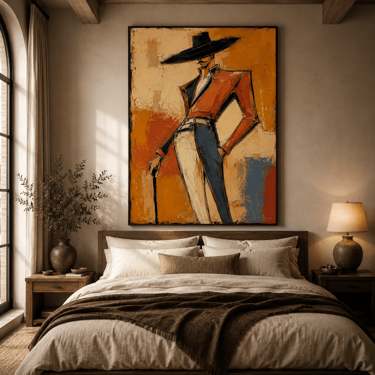 Abstract Art | Cane & Wide Hat