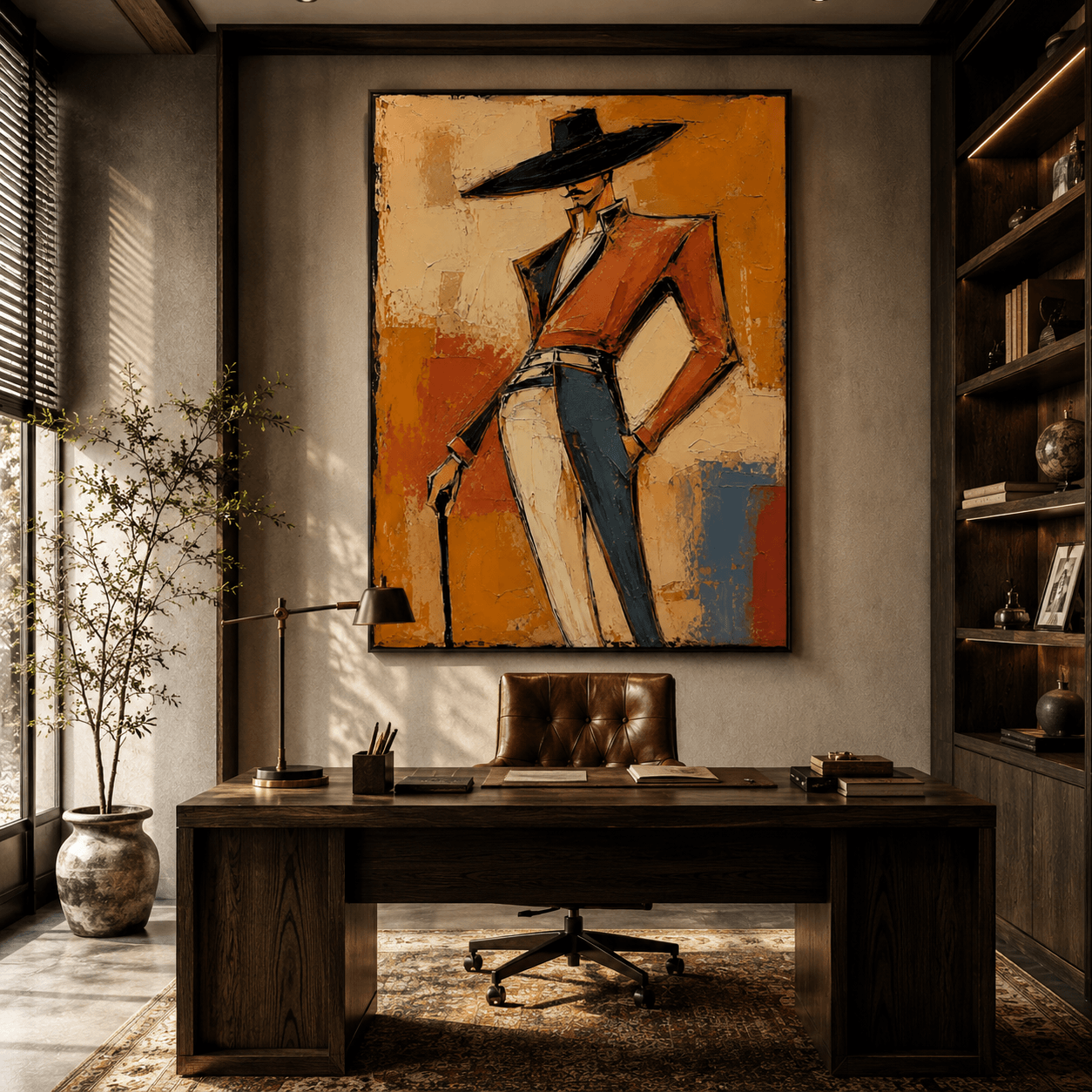 Abstract Art | Cane & Wide Hat