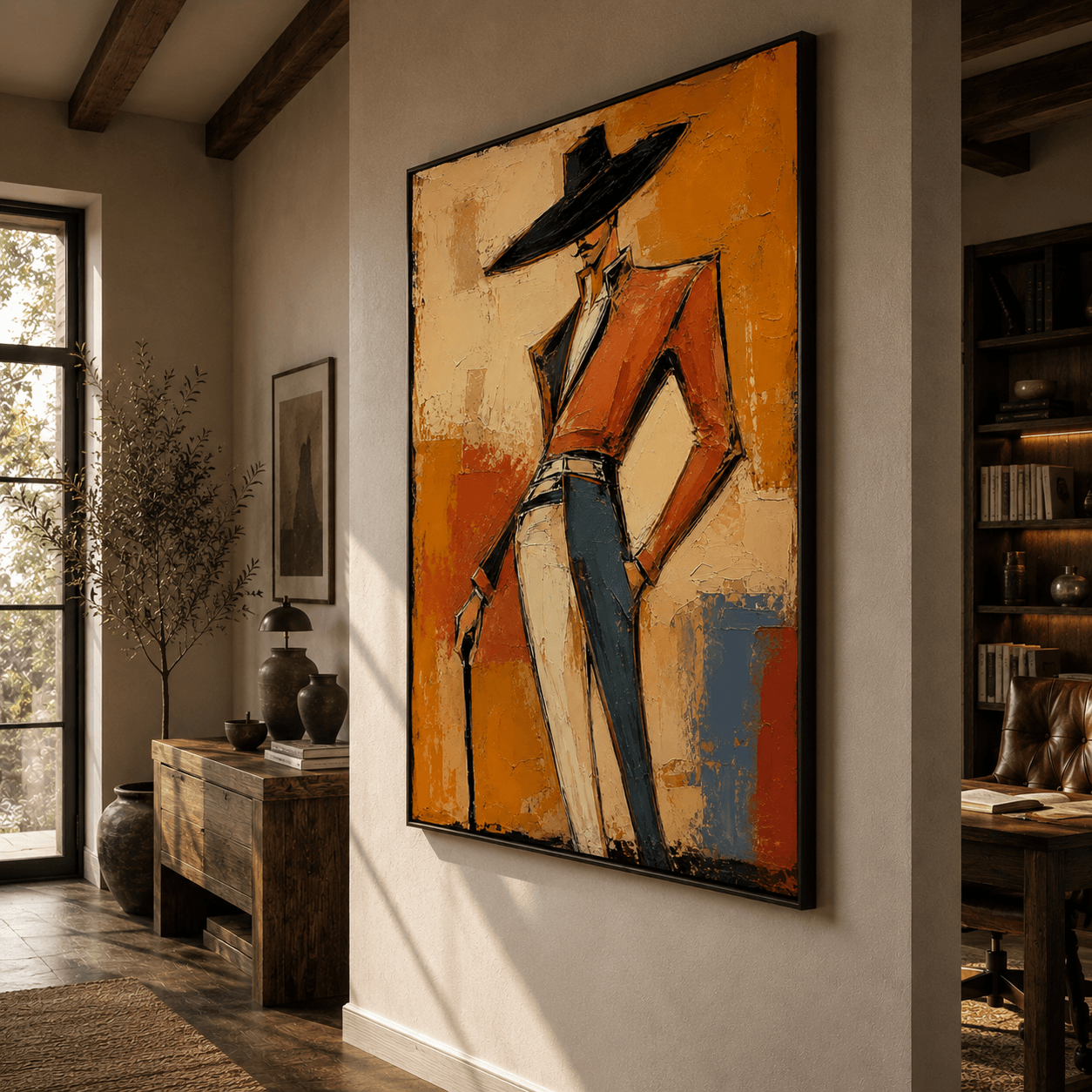 Abstract Art | Cane & Wide Hat