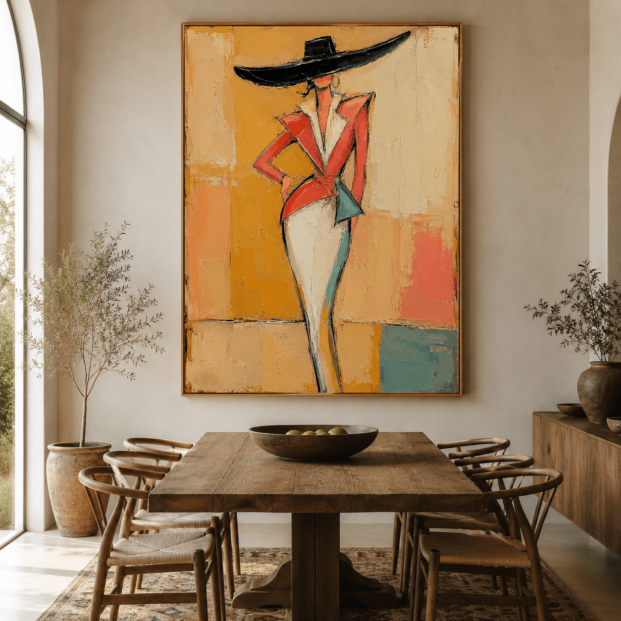 Abstract Art | Wide Hat Elegance