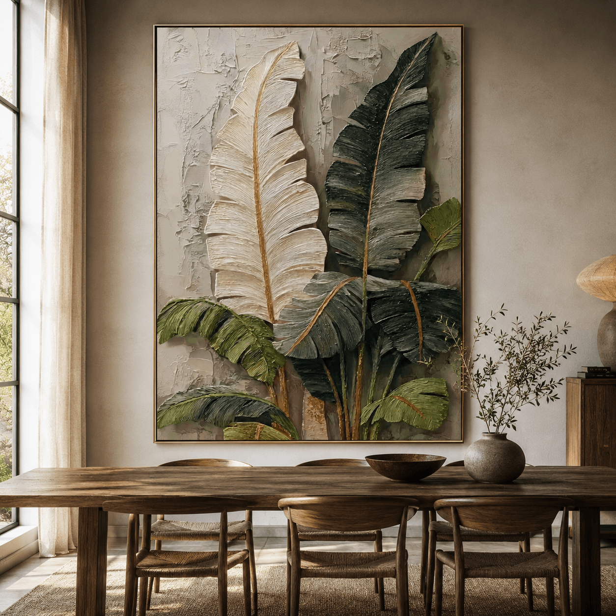 3D-Textured Art | Dual Banana Fronds