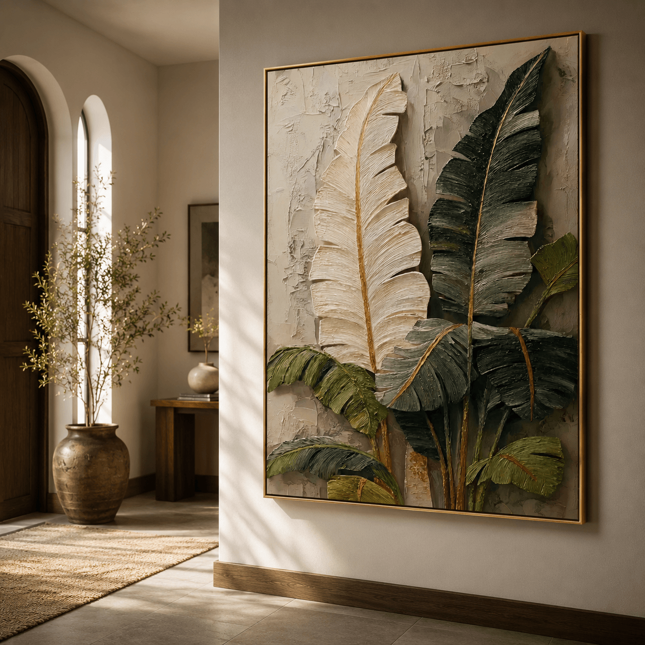3D-Textured Art | Dual Banana Fronds