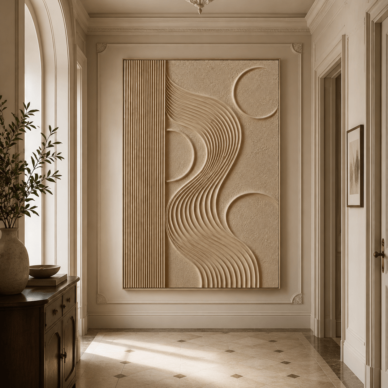 3D-Textured Art | Curved Stream Rhythm