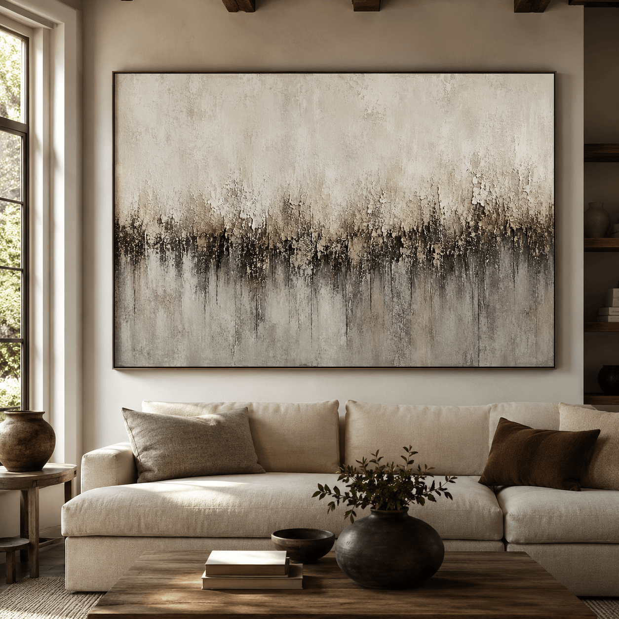 Neutrale geometrische Kunst | Strukturierte Eleganz