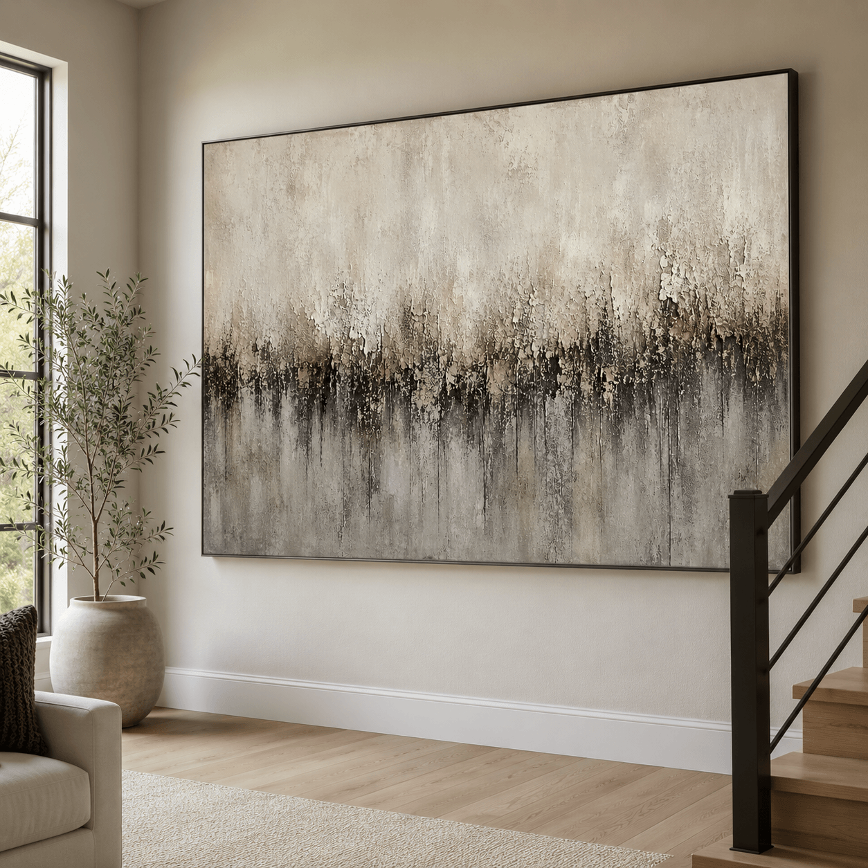 Neutrale geometrische Kunst | Strukturierte Eleganz