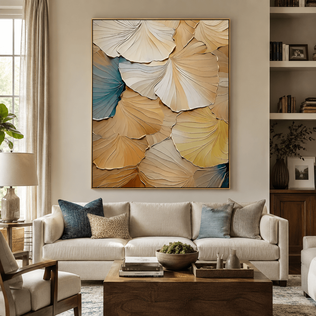 Textured Leaf Art | Warm Elegance