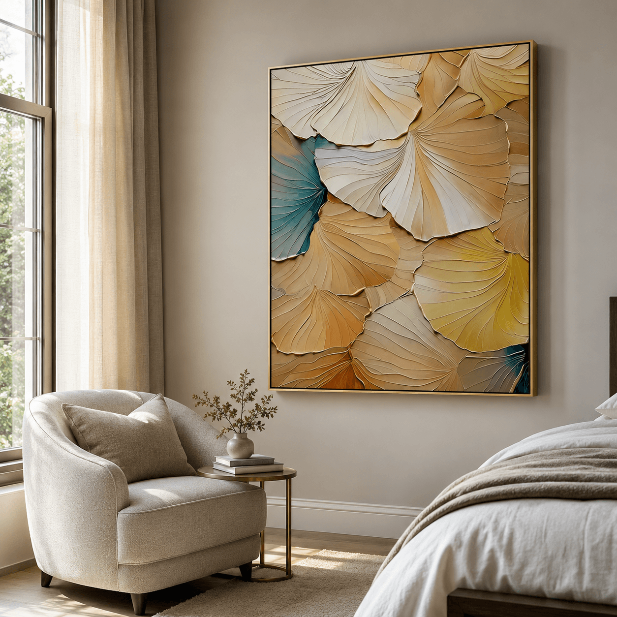 Textured Leaf Art | Warm Elegance