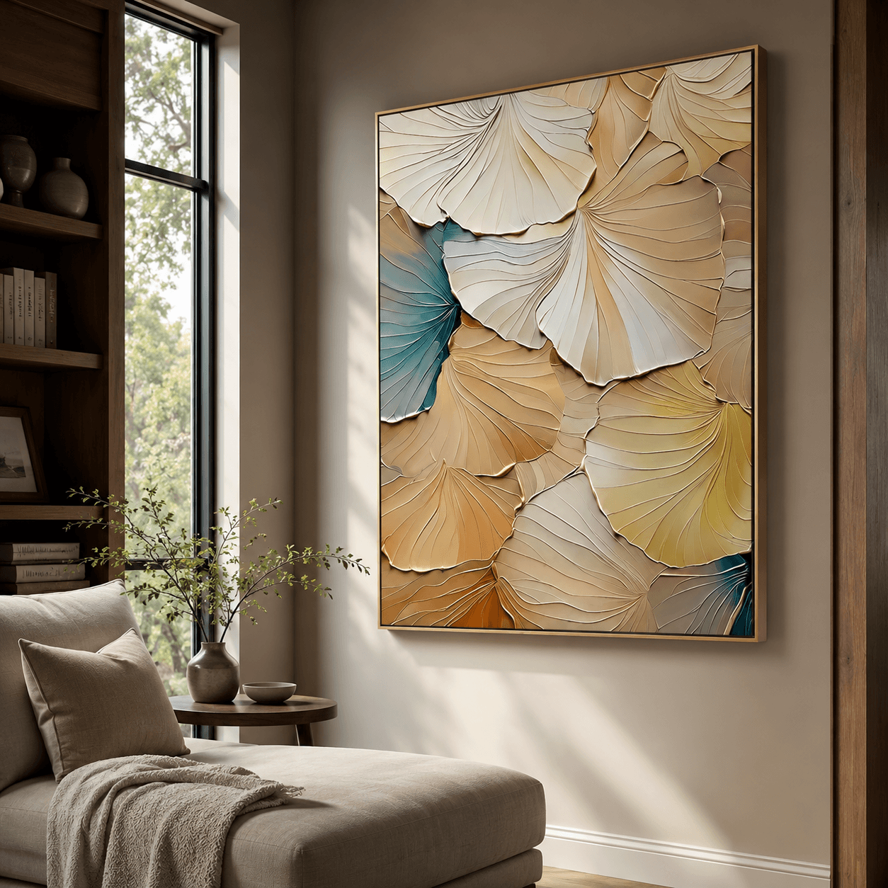Textured Leaf Art | Warm Elegance