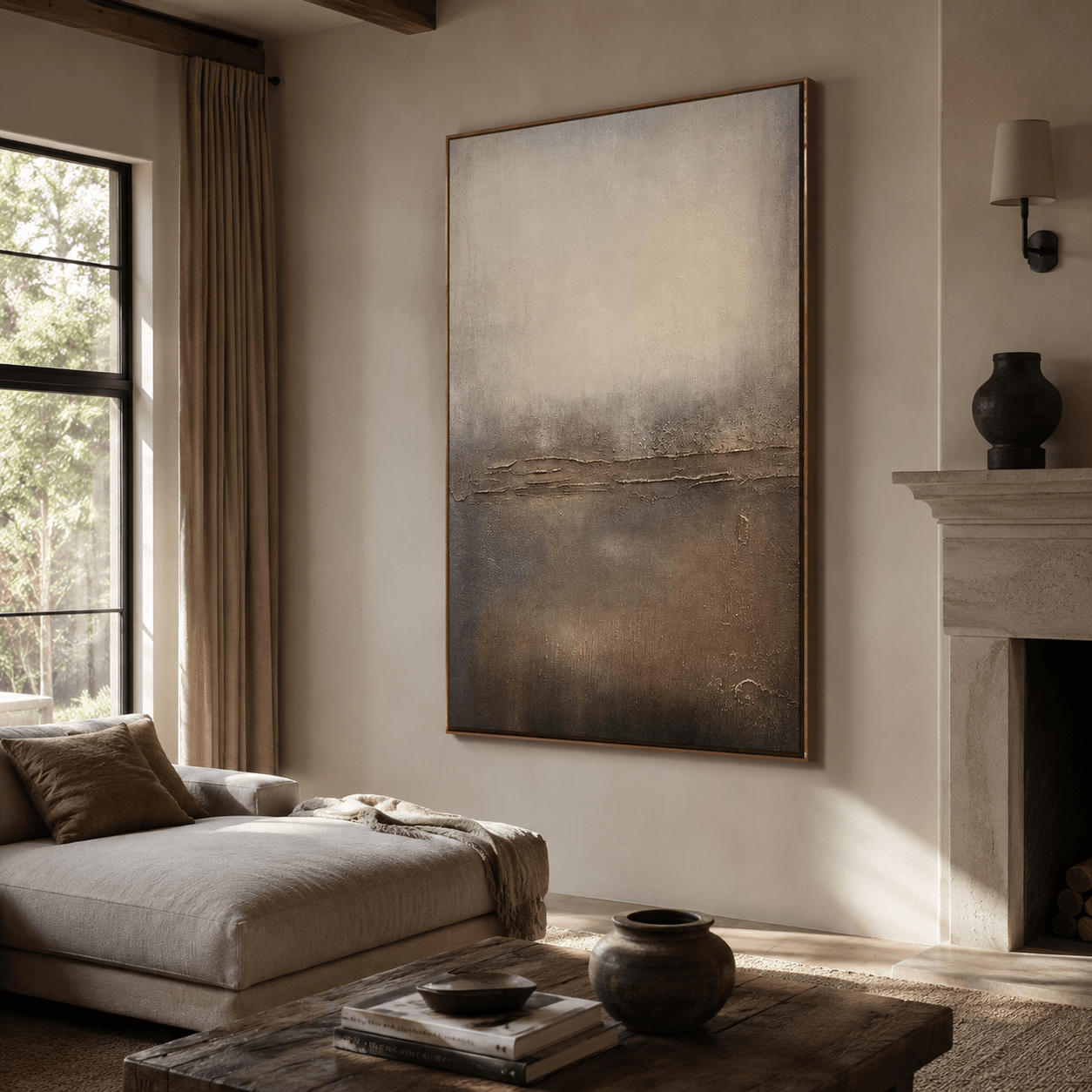 Kunst in erdigen Farbtönen mit Textur | Minimalistische Eleganz