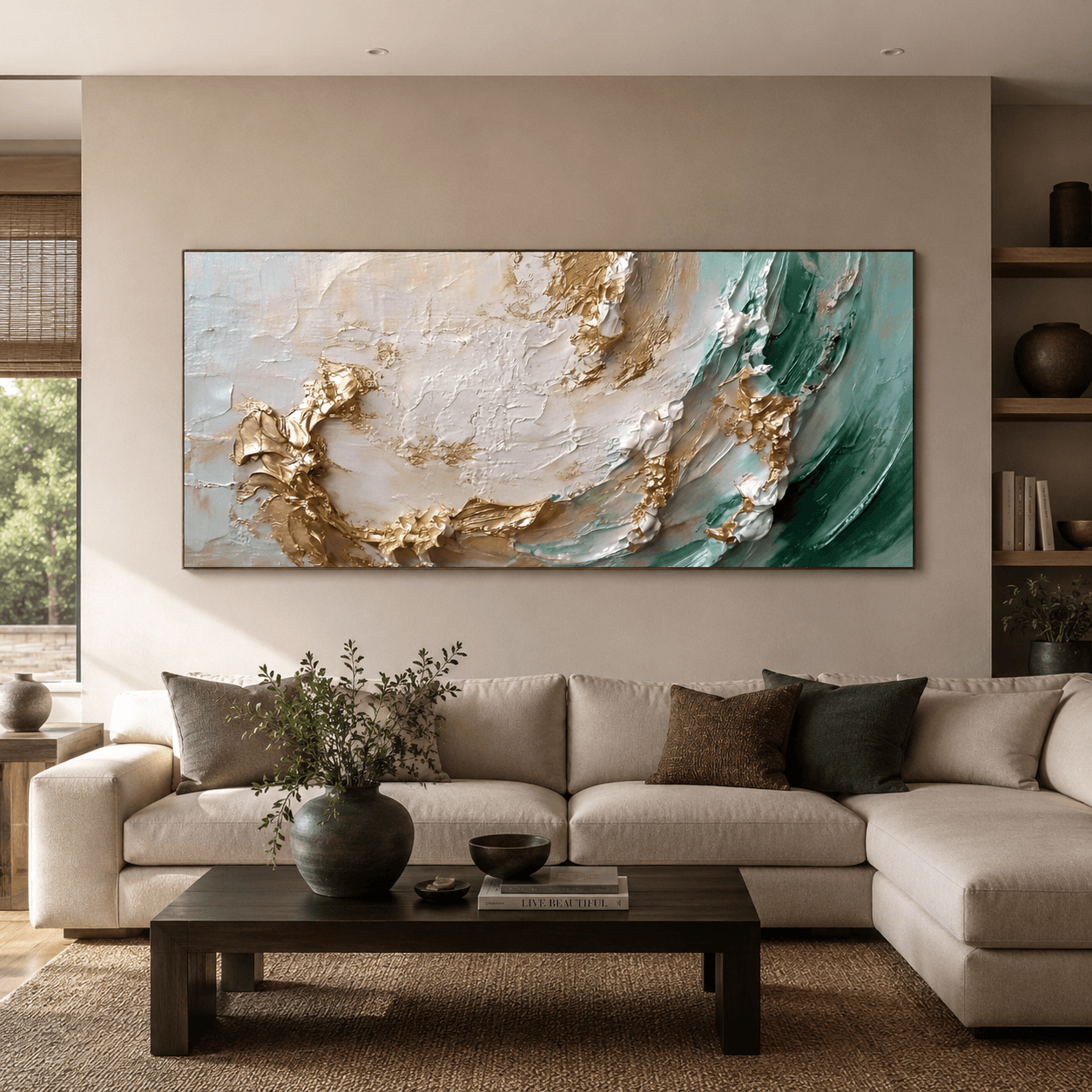 Textured Gilded Opulence | Emerald Glow