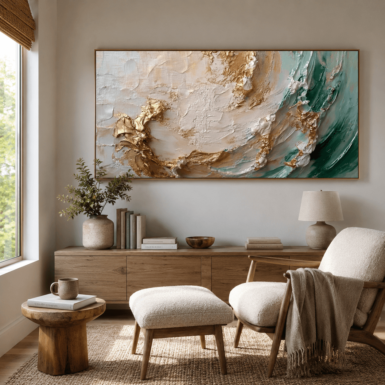 Textured Gilded Opulence | Emerald Glow
