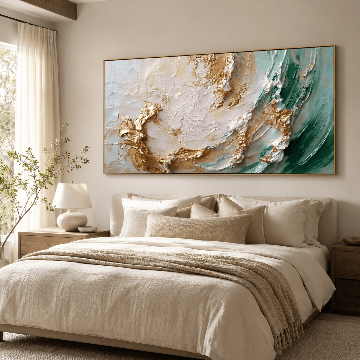 Textured Gilded Opulence | Emerald Glow
