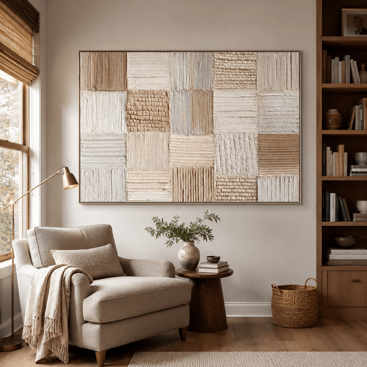 Texturiertes Patchwork-Stillleben | Neutrale Töne
