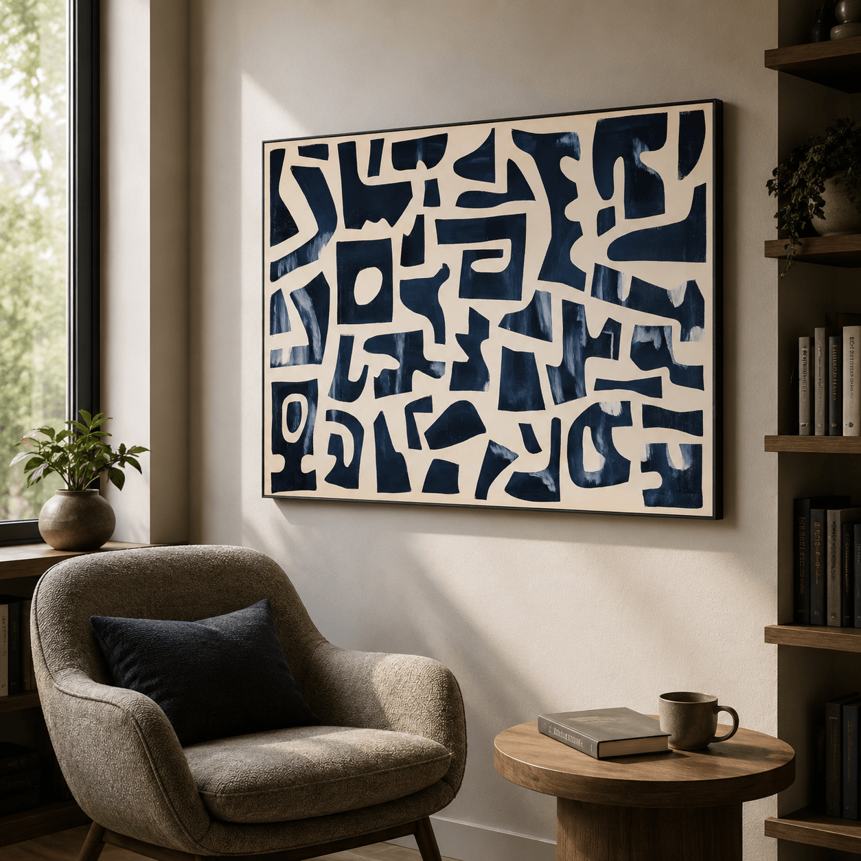 Textured Geometric Rhythm | Navy Block