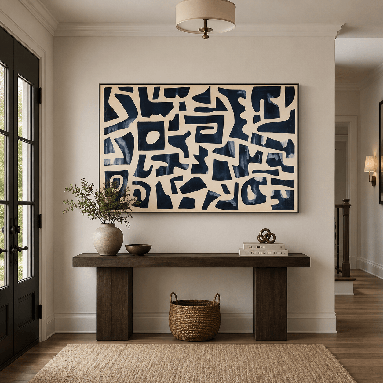Textured Geometric Rhythm | Navy Block