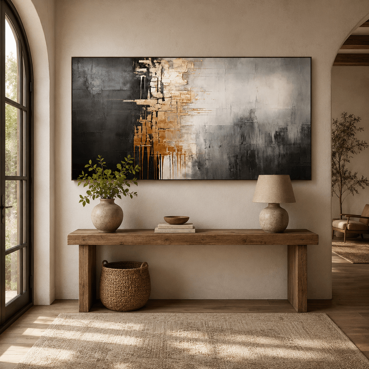 Textured Metallic Elegance | Gold Gray