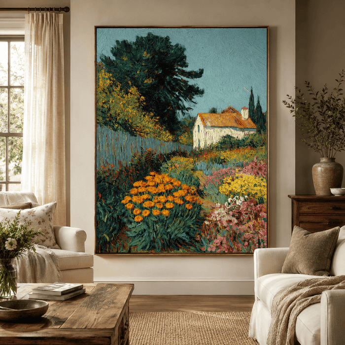 Textured Landscape Art | Vibrant Floral Landscape