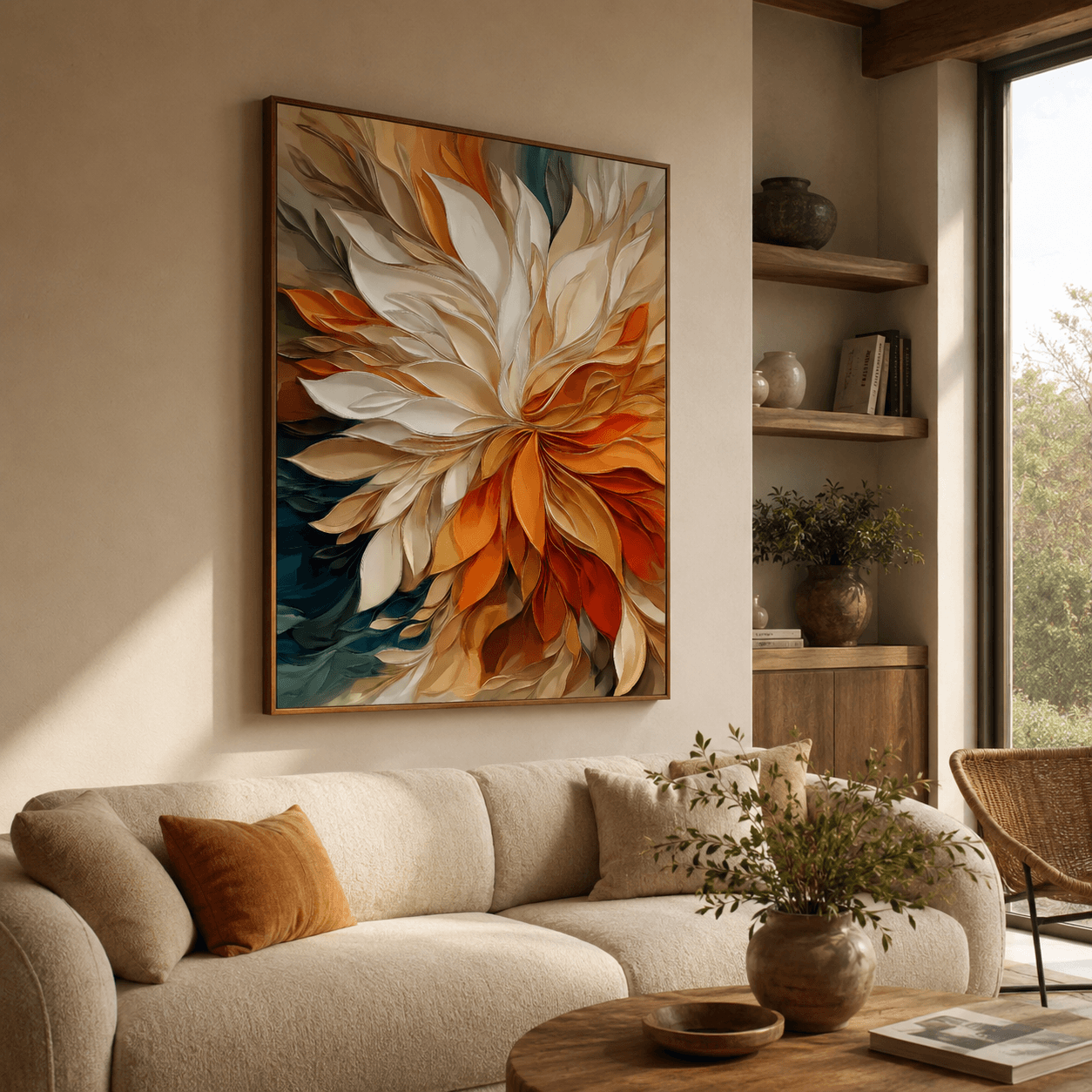 Textured Floral Burst | Warm Amber