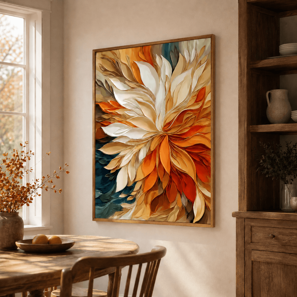 Textured Floral Burst | Warm Amber