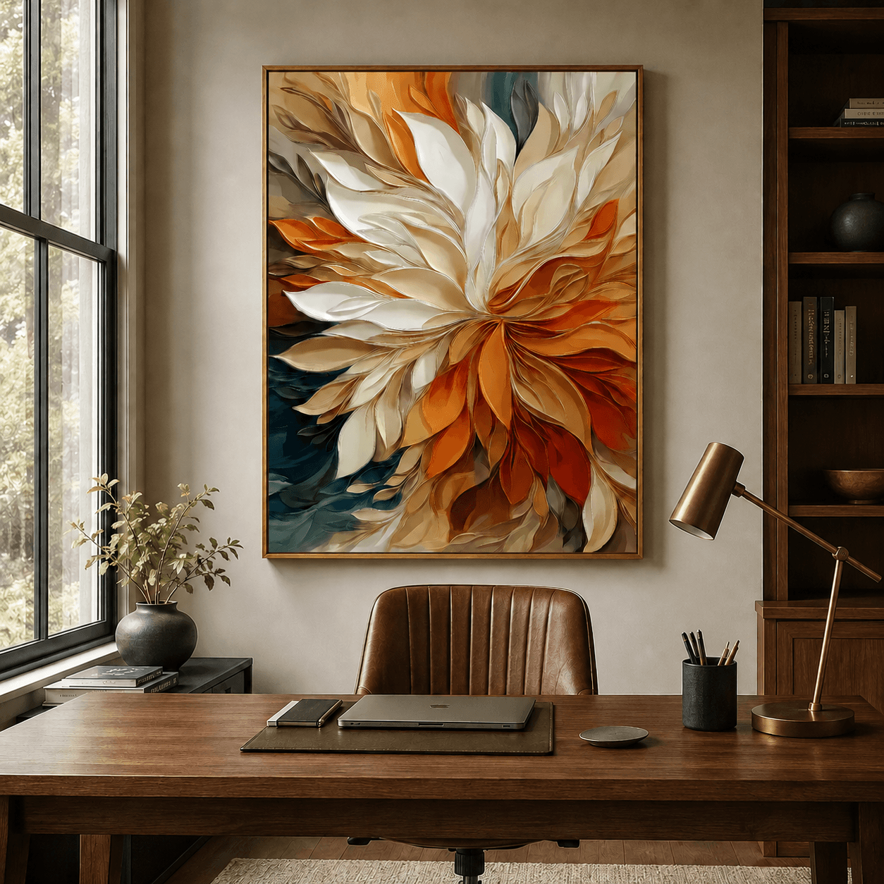 Textured Floral Burst | Warm Amber