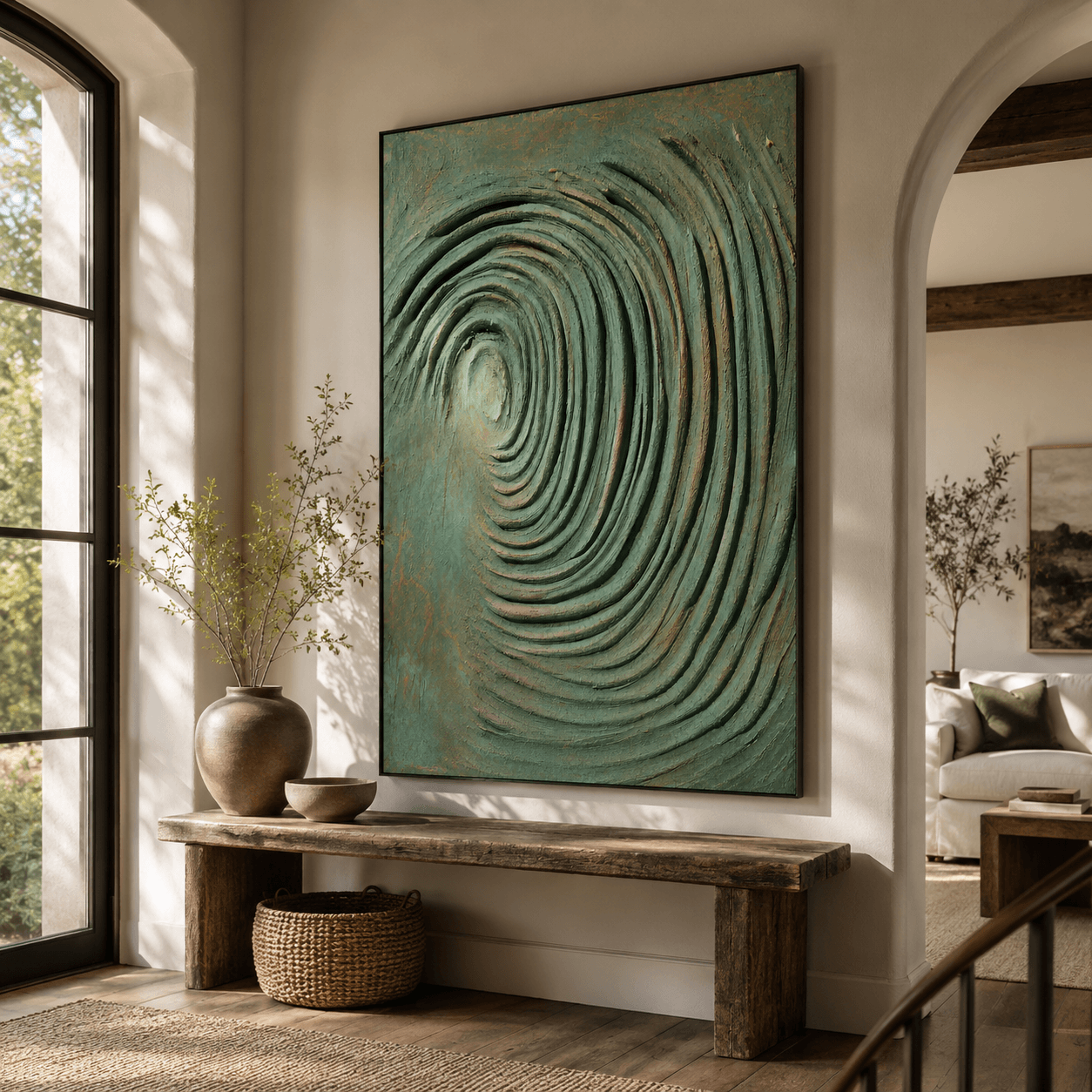 Texturierte Spiralpracht | Beige Grau