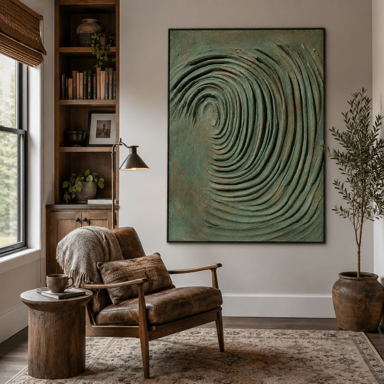 Texturierte Spiralpracht | Beige Grau