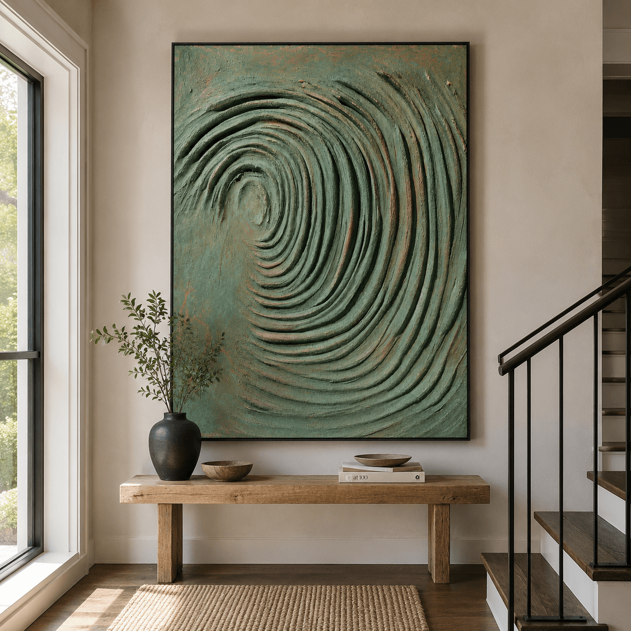 Texturierte Spiralpracht | Beige Grau