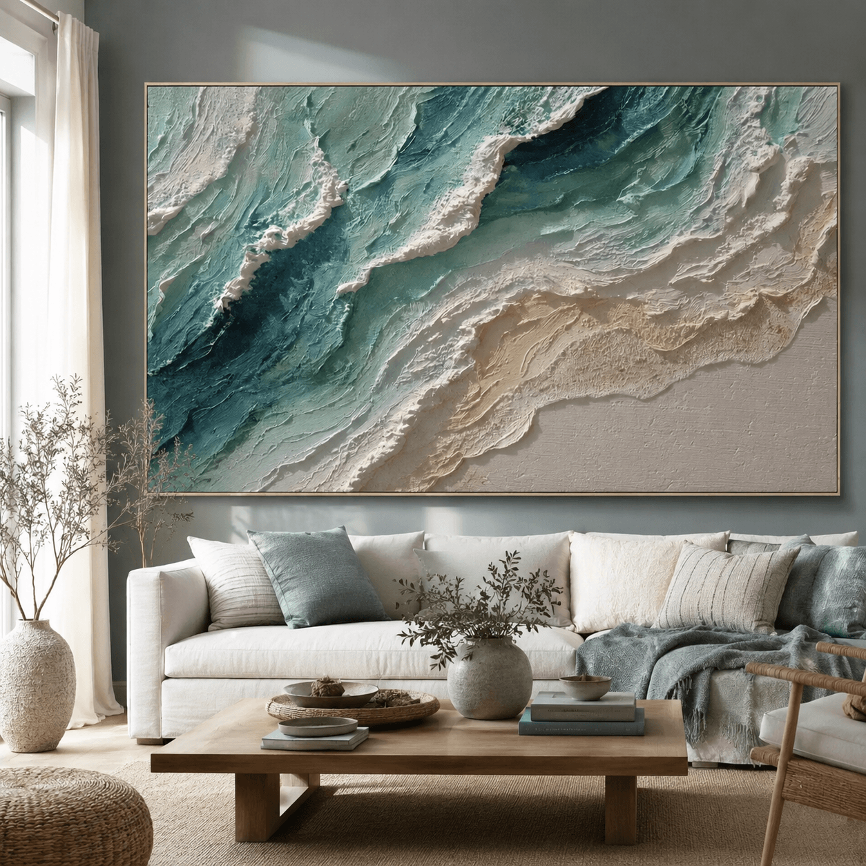 Neutrale geometrische Kunst | Strukturierte Eleganz