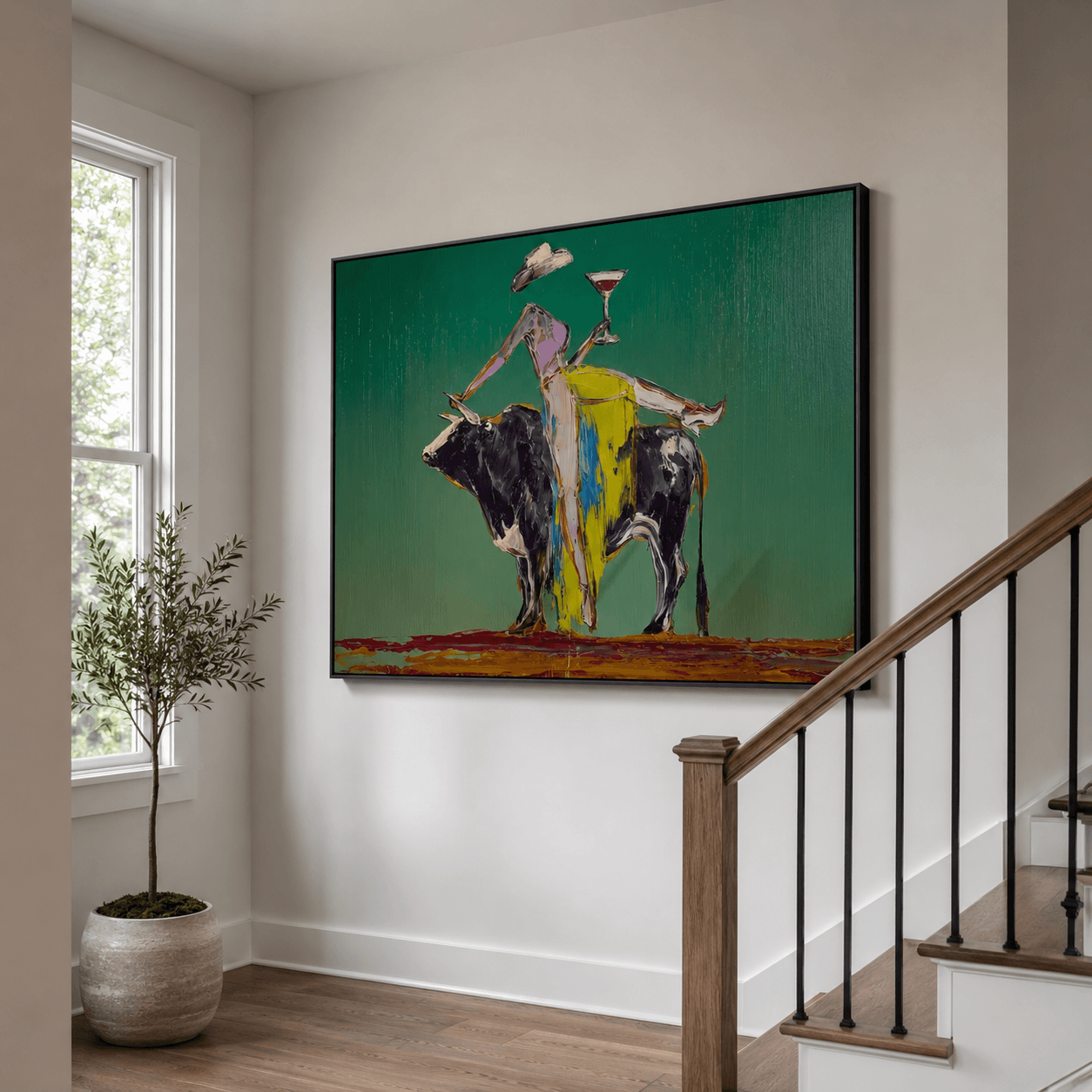 Abstract Art | Bull Wine Figure