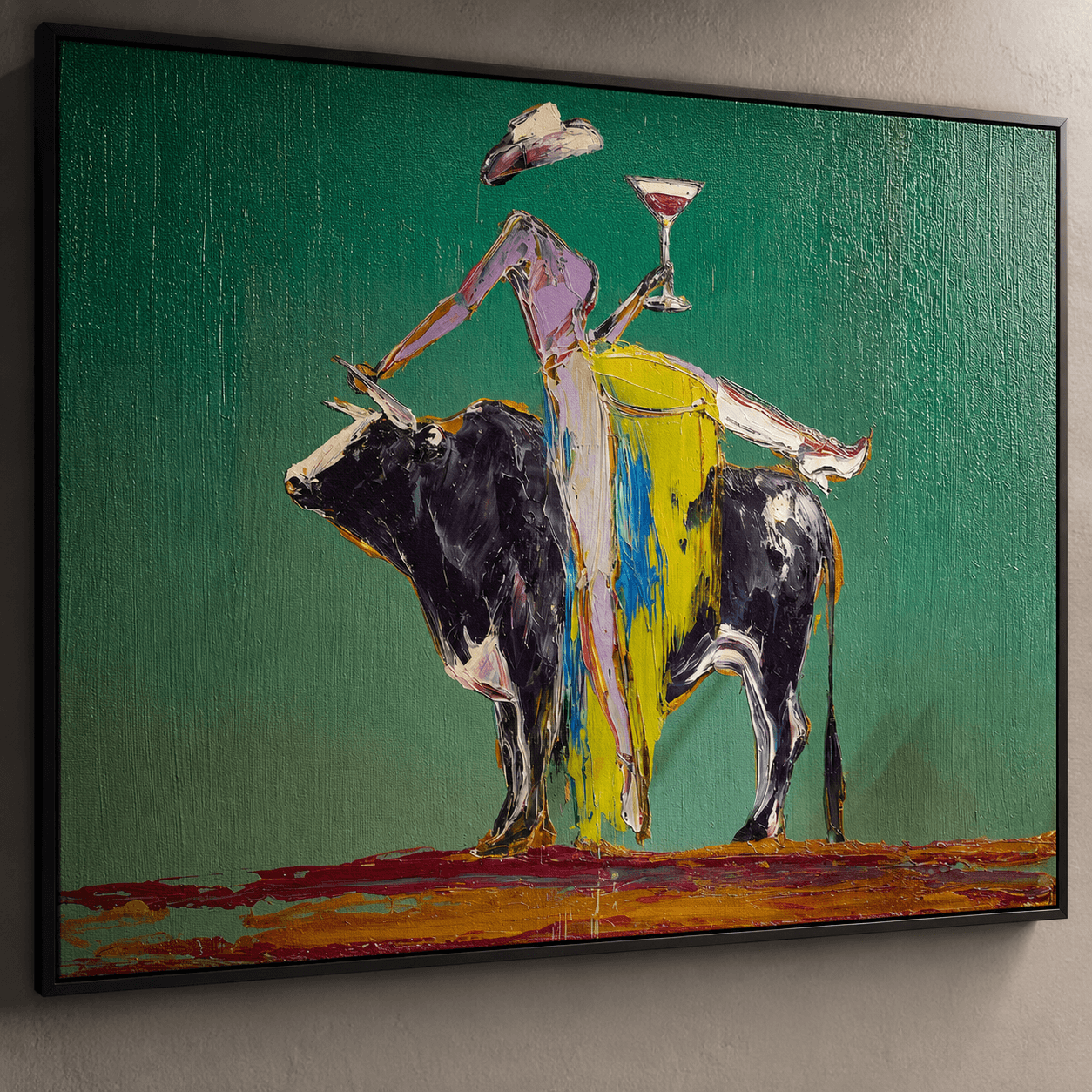 Abstract Art | Bull Wine Figure