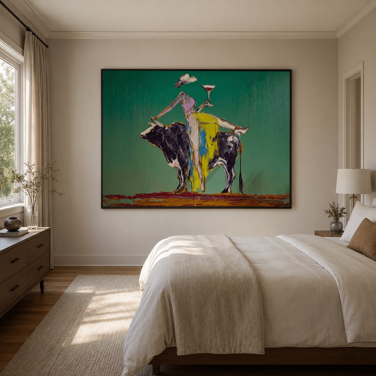 Abstract Art | Bull Wine Figure