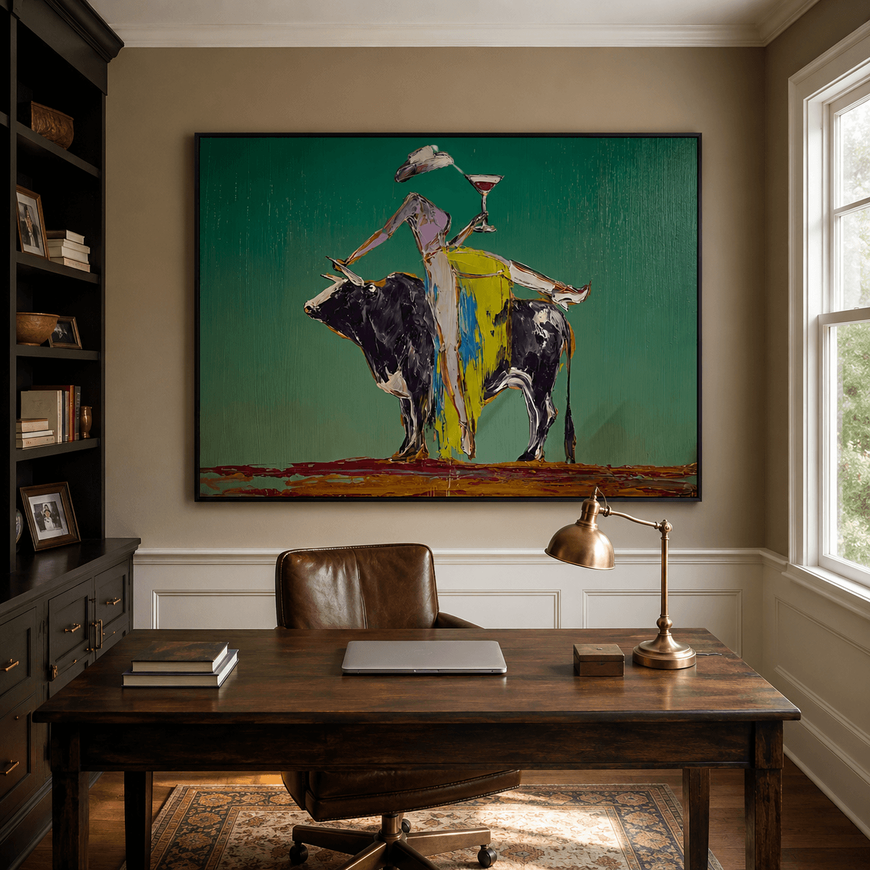 Abstract Art | Bull Wine Figure