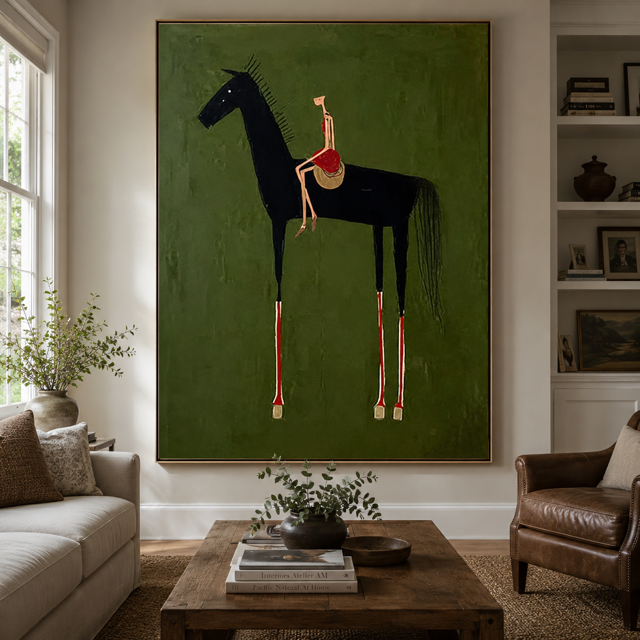 Textured Equestrian Whimsy | Green Steed