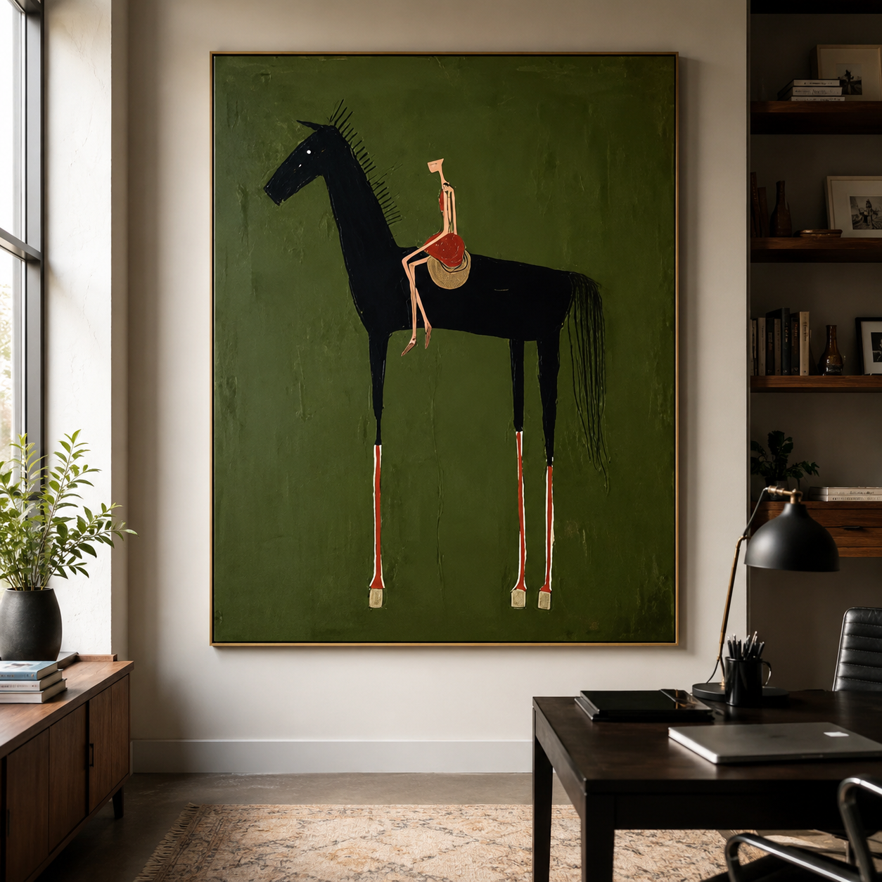Textured Equestrian Whimsy | Green Steed